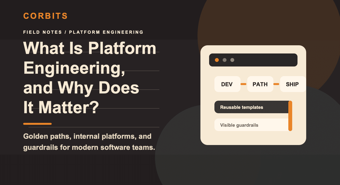 Corbits social card for What Is Platform Engineering, and Why Does It Matter?